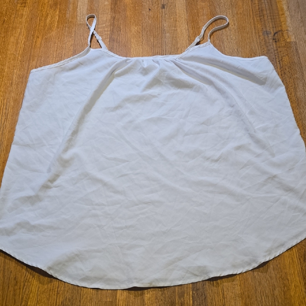 Faded Glory Women XL (16/18) Arctic White Adjustable Strap Camisole‎ Top